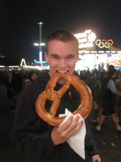 Casually huge pretzel